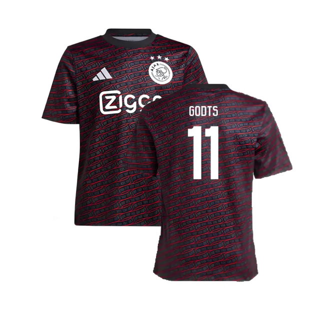 2024-2025 Ajax Pre Match Shirt (Black) - Kids (Godts 11)-SoccerKits Hub | Buy Soccer Jerseys Online
